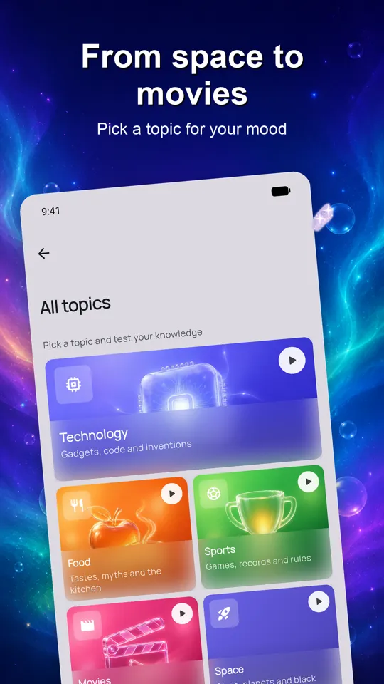 Topic packs to choose from